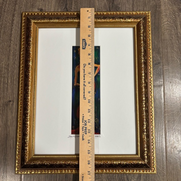 Elegant “Figure in Red Evening Gown” Signed Art Gold Framed 14”x17” 2004 - Picture 11 of 13